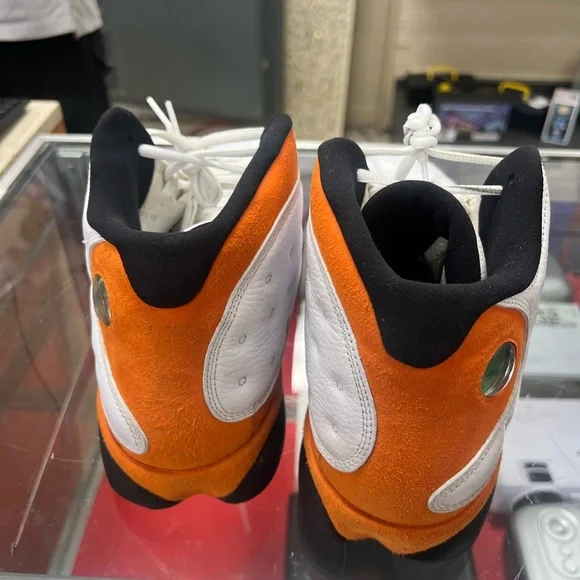 Jordan Athletic Shoes White and Orange Nike Air Jordan Retro 13 Star Fish Sz 14 - Picture 6 of 7